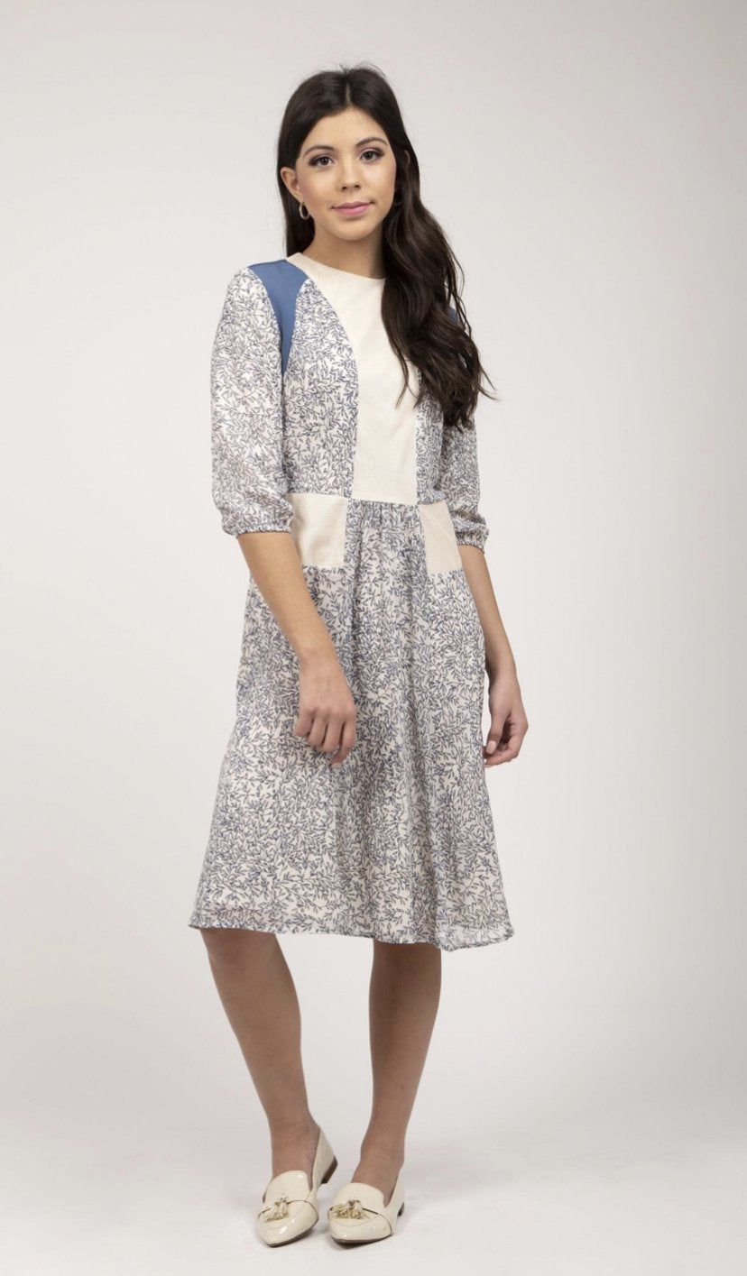 Olly rust geometric lace dress